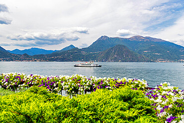 Typical boat on Lake Como, Varenna, Como, Lombardy, Italian Lakes, Italy, Europe