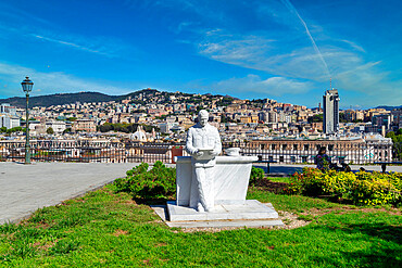 Hanging gardens overlooking the city, Genoa, Liguria, Italy, Europe