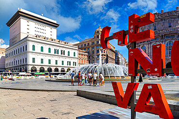 Piazza de Ferrari, Genoa, Liguria, Italy, Europe