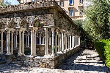 Cloister of San Andrea, ruins, Genoa, Liguria, Italy, Europe