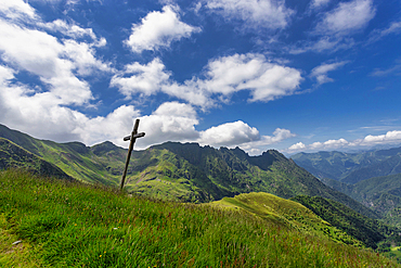 The bucolic landscape of Val Mastellone in summer, Rimella, Valsesia, Vercelli district, Piedmont, Italy, Europe