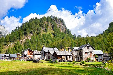 The small village of Crampiolo, Alpe Devero, Domodossola, Piedmont, Italy