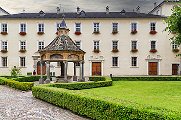 Neustift Convent courtyard, Brixen, South Tyrol, Italy, Europe