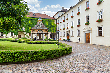 Neustift Convent courtyard, Brixen, South Tyrol, Italy, Europe