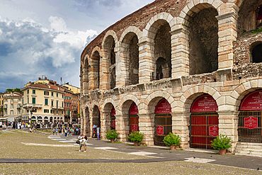 The Arena, Piazza Bra, Verona, Verona district, Veneto, Italy, Europe