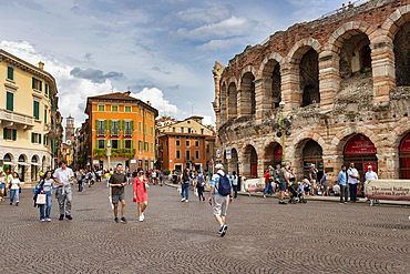 The Arena, Piazza Bra, Verona, Verona district, Veneto, Italy, Europe