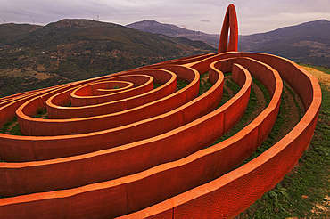 Ariadne's Labyrinth, art installation on top of a hill in the municipality of Castel del Lucio, Fiumara d'Arte, Nebrodi mountains, Messina province, Sicily, Italy, Mediterranean, Europe