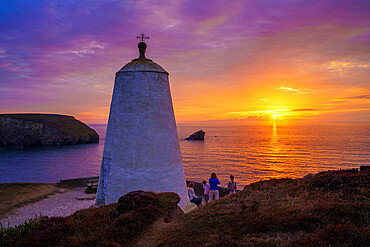 Sunset, Portreath, Cornwall, England, United Kingdom, Europe