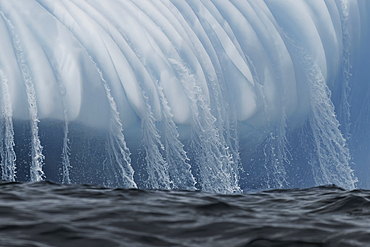 Icefall, water running off an iceberg, Antarctica, Polar Regions