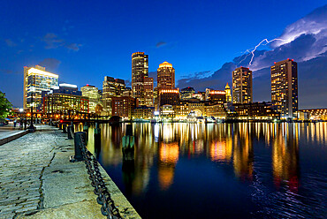 Lightning over Boston Waterfront