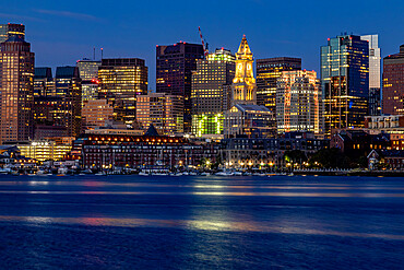 Boston Skyline Waterfront in Lights