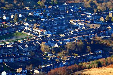 Terraced housing, Rhondda, South Wales
