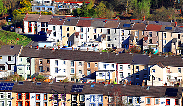 Terraced housing, Treorchy, Rhondda, South Wales