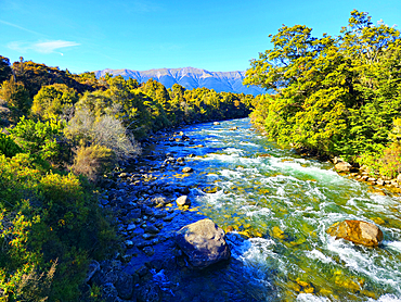River valley, South Island, New Zealand