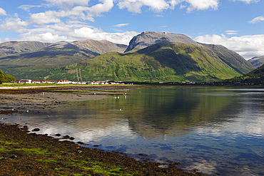 Ben Nevis and Fort William from Corpach, Highlands, Scotland, United Kingdom, Europe