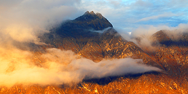 Evening light on Cecil Peak, near Queenstown, South Island, New Zealand