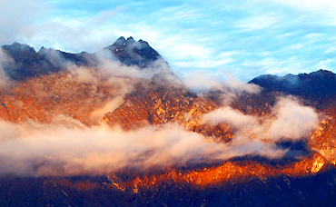Evening light on Cecil Peak, near Queenstown, South Island, New Zealand
