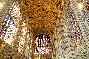 King's College Chapel interior, Cambridge, England, UK