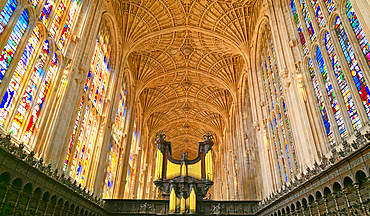 King's College Chapel interior, Cambridge, England, UK