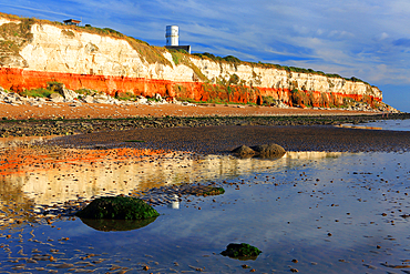 Hunstanton Cliffs (Cretaceous chalk and carstone), Hunstanton, Norfolk, England, UK