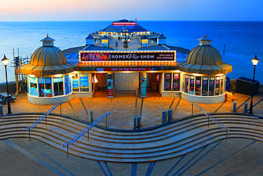 Cromer Pier at dusk, summer evening, Norfolk, England, UK