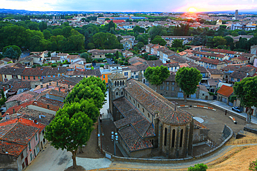 Carcassonne at sunset, France