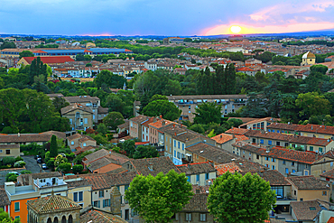 Carcassonne at sunset, France
