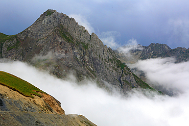 Panoramic views of the Pyrenees from Col Du Tourmalet 2115metres, France