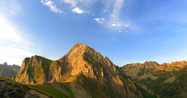 Panoramic views of the Pyrenees from Col Du Tourmalet 2115metres, France