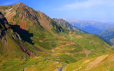 Panoramic views of the Pyrenees from Col Du Tourmalet 2115metres, France
