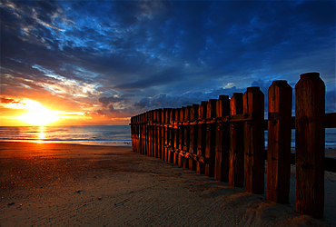 Sunrise over the beach, Ventnor, Isle of Wight, England, United Kingdom, Europe