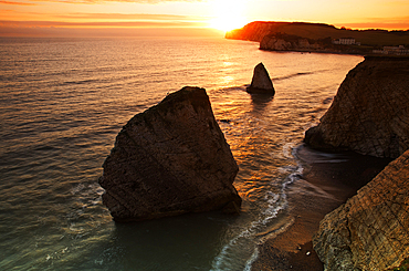 Freshwater Bay at sunset, Isle of Wight, England, United Kingdom, Europe