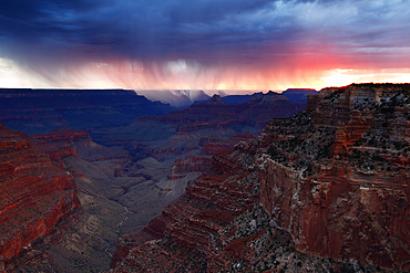 Thunderstorms over south rim, from Cape Royal, north rim, Grand Canyon, Grand Canyon National Park, UNESCO World Heritage Site, Arizona, United States of America, North America