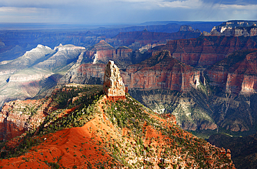 Mount Hayden from Point Imperial, north rim, Grand Canyon, Arizona, United States of America, North America