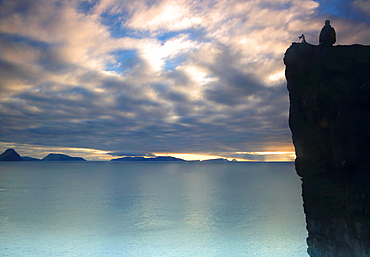 Looking towards Sandoy from Vagar, Faroe Islands, Denmark, North Atlantic