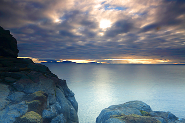 Looking towards Sandoy from Vagar, Faroe Islands, Denmark, North Atlantic