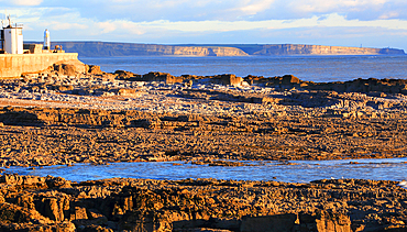 Porthcawl, late winter's afternoon looking towards Nash Point, Mid Glamorgan, South Wales, United Kingdom, Europe