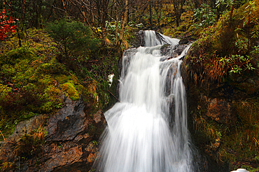 Roadside waterfall, off the A82, near Fort William, Highland, Scotland, United Kingdom, Europe