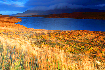 Moorland and mountains of northern Sutherland in winter, Highlands, Scotland, United Kingdom, Europe