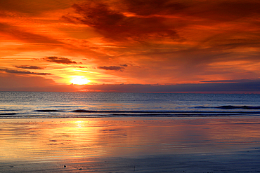 Sunset over the Bristol Channel from Dunraven Bay, Southerndown, South Wales, UK