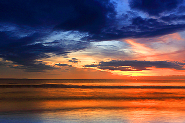 Sunset over the Bristol Channel from Dunraven Bay, Southerndown, South Wales, UK