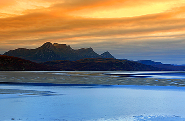 Kyle of Tongue and Ben Loyal at sunset, Sutherland, Scotland