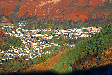 Treorchy from the Bwylch, Rhondda Valley, South Wales, United Kingdom