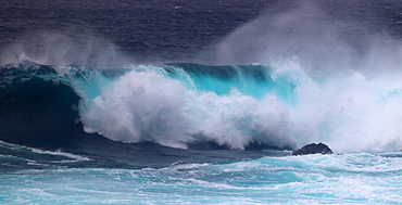 Atlantic surf at Mosteiros, north west coast, Sao Miguel, Azores Islands, Portugal