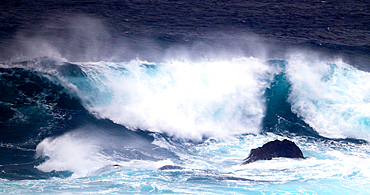 Atlantic surf at Mosteiros, north west coast, Sao Miguel, Azores Islands, Portugal