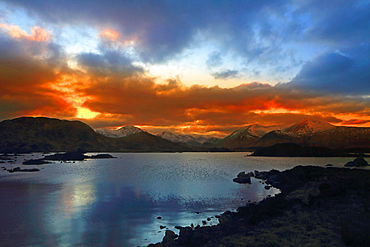 Twilight, Rannoch Moor, Highland, Scotland, UK