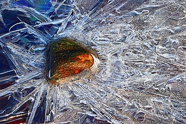 Ice detail, River Etive, Rannoch Moor, Highland, Scotland