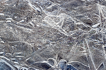 Ice detail, River Etive, Rannoch Moor, Highland, Scotland