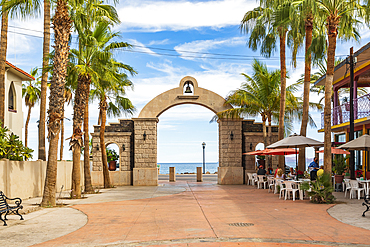 Loreto, Baja California Sur, Mexico. November 17, 2021. A courtyard along the coast in Loreto.