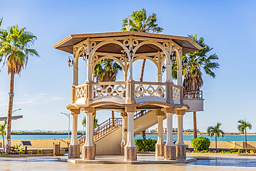 La Paz, Baja California Sur, Mexico. Elevated viewing platform on the shore in La Paz.